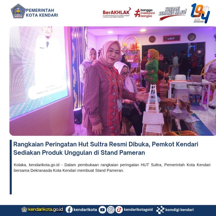 Rangkaian Peringatan Hut Sultra Resmi Dibuka, Pemkot Kendari Sediakan Produk Unggulan di Stand Pameran
