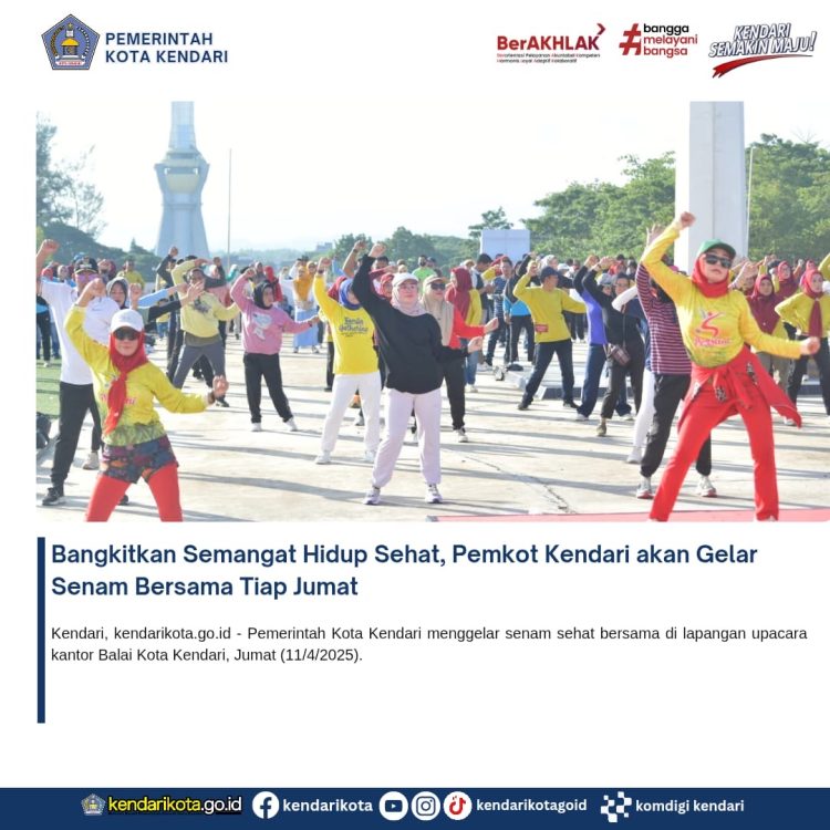 Bangkitkan Semangat Hidup Sehat, Pemkot Kendari akan Gelar Senam Bersama Tiap Jumat