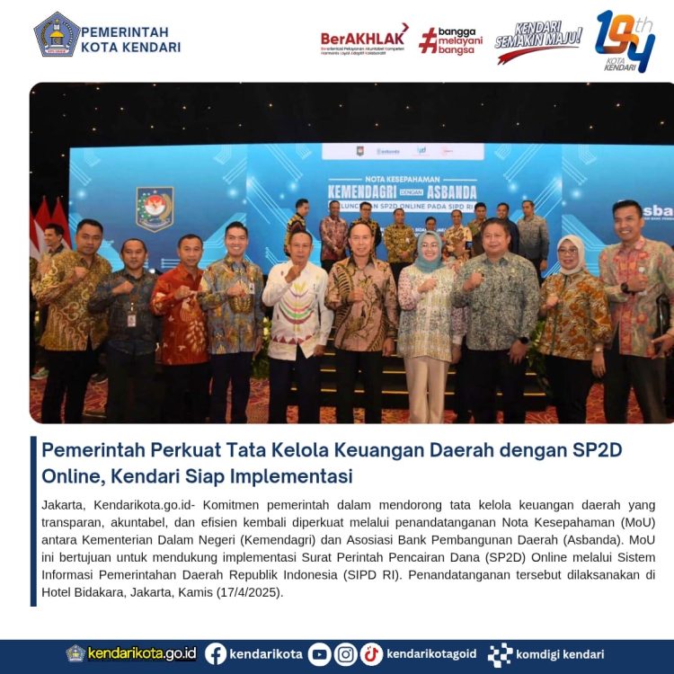 Pemerintah Perkuat Tata Kelola Keuangan Daerah dengan SP2D Online, Kendari Siap Implementasi