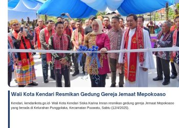 Wali Kota Kendari Resmikan Gedung Gereja Jemaat Mepokoaso