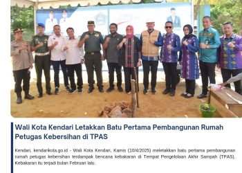 Wali Kota Kendari Letakkan Batu Pertama Pembangunan Rumah Petugas Kebersihan di TPAS