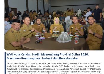 Wali Kota Kendari Hadiri Musrenbang Provinsi Sultra 2026: Komitmen Pembangunan Inklusif dan Berkelanjutan