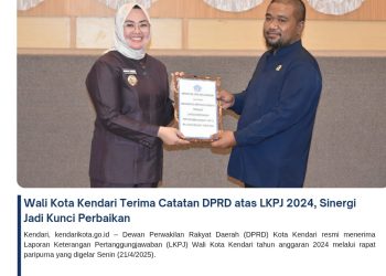 Wali Kota Kendari Terima Catatan DPRD atas LKPJ 2024, Sinergi Jadi Kunci Perbaikan