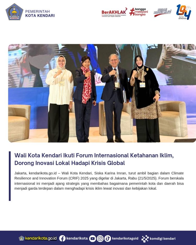 Wali Kota Kendari Ikuti Forum Internasional Ketahanan Iklim, Dorong Inovasi Lokal Hadapi Krisis Global