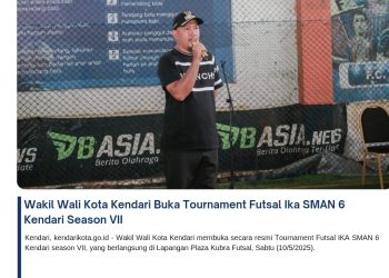 Wakil Wali Kota Kendari Buka Tournament Futsal Ika SMAN 6 Kendari Season VII