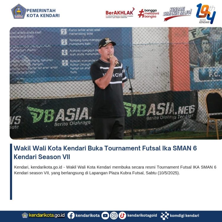Wakil Wali Kota Kendari Buka Tournament Futsal Ika SMAN 6 Kendari Season VII