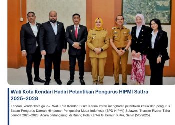 Wali Kota Kendari Hadiri Pelantikan Pengurus HIPMI Sultra 2025–2028