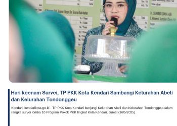 Hari keenam Survei, TP PKK Kota Kendari Sambangi Kelurahan Abeli dan Kelurahan Tondonggeu