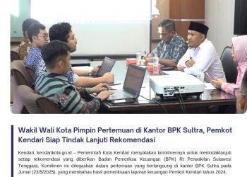 Wakil Wali Kota Pimpin Pertemuan di Kantor BPK Sultra, Pemkot Kendari Siap Tindak Lanjuti Rekomendasi