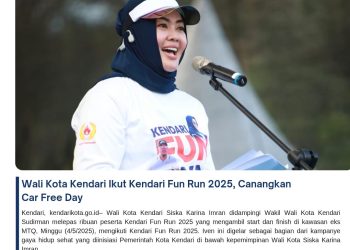 Wali Kota Kendari Ikut Kendari Fun Run 2025, Canangkan Car Free Day