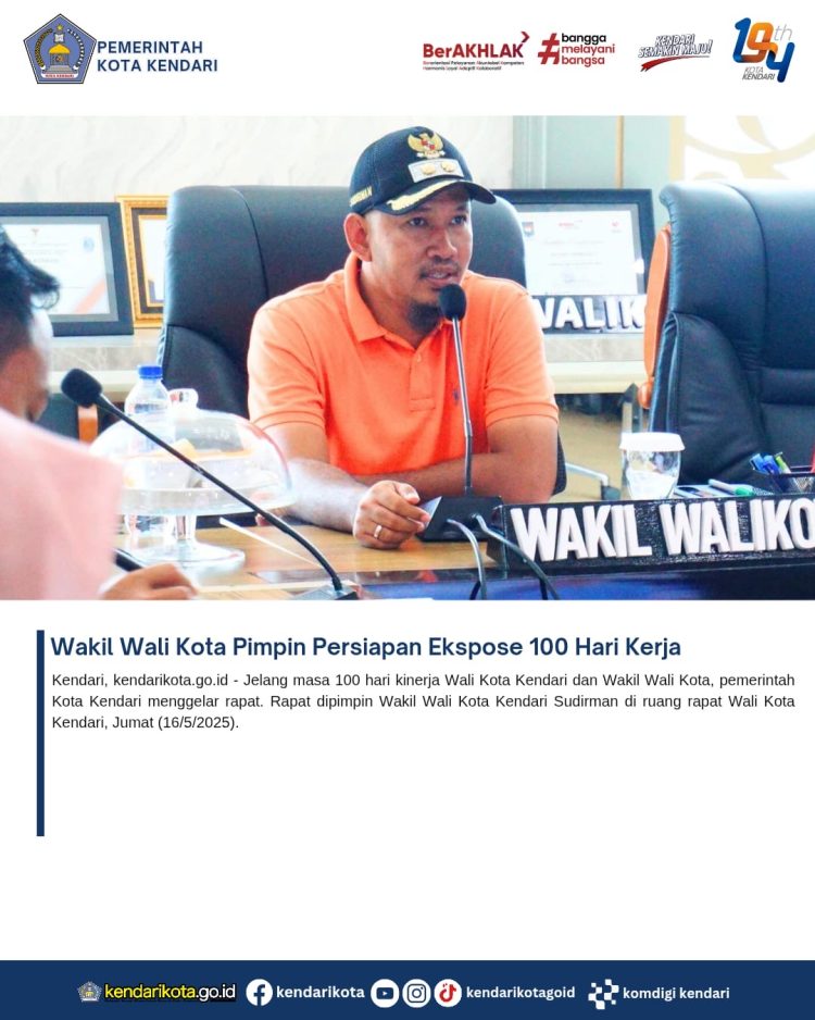 Wakil Wali Kota Pimpin Persiapan Ekspose 100 Hari Kerja