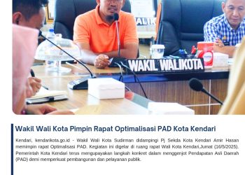 Wakil Wali Kota Pimpin Rapat Optimalisasi PAD Kota Kendari