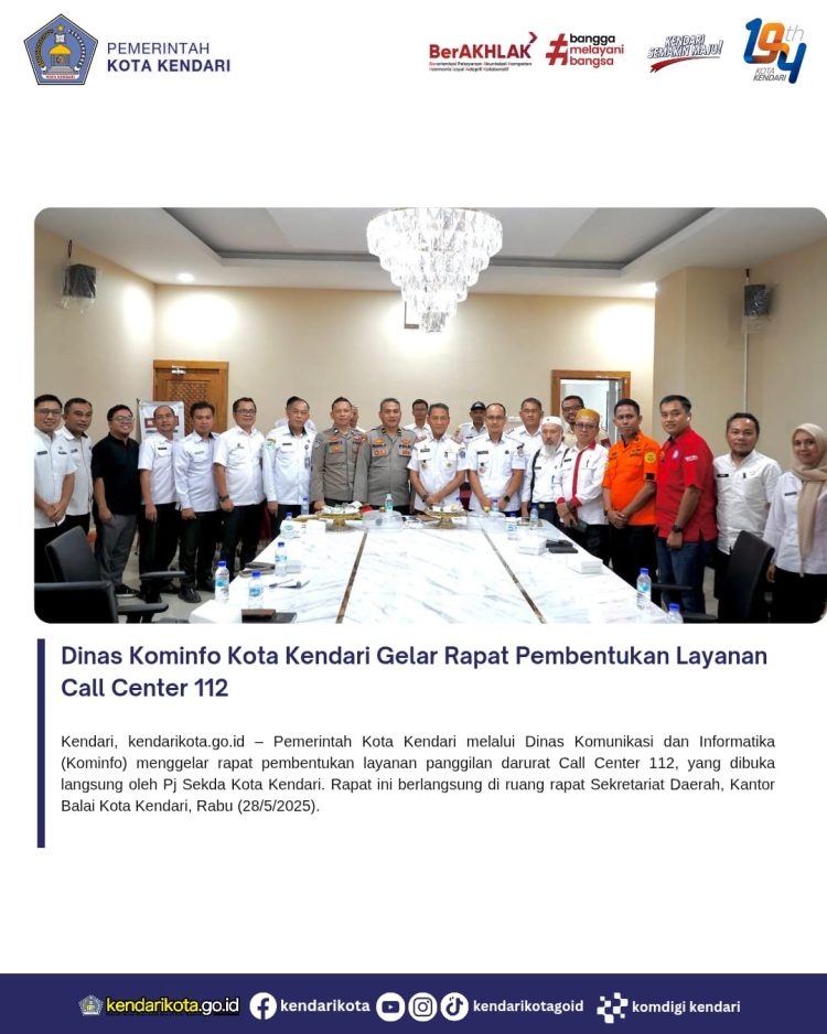 Dinas Kominfo Kota Kendari Gelar Rapat Pembentukan Layanan Call Center 112