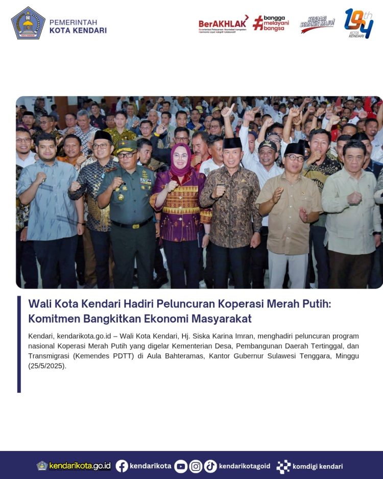 Wali Kota Kendari Hadiri Peluncuran Koperasi Merah Putih: Komitmen Bangkitkan Ekonomi Masyarakat