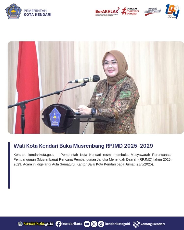 Wali Kota Kendari Buka Musrenbang RPJMD 2025–2029