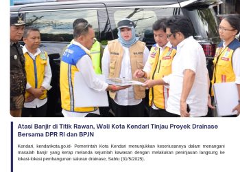 Atasi Banjir di Titik Rawan, Wali Kota Kendari Tinjau Proyek Drainase Bersama DPR RI dan BPJN