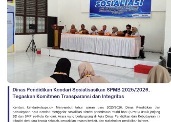 Dinas Pendidikan Kendari Sosialisasikan SPMB 2025/2026, Tegaskan Komitmen Transparansi dan Integritas
