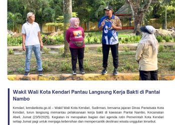 Wakil Wali Kota Kendari Pantau Langsung Kerja Bakti di Pantai Nambo