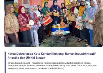 Ketua Dekranasda Kota Kendari Kunjungi Rumah Industri Kreatif Ariestha dan UMKM Binaan