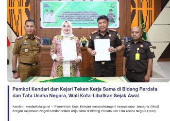 Pemkot Kendari dan Kejari Teken Kerja Sama di Bidang Perdata dan Tata Usaha Negara, Wali Kota: Libatkan Sejak Awal