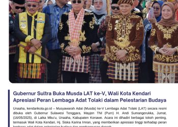 Gubernur Sultra Buka Musda LAT ke-V, Wali Kota Kendari Apresiasi Peran Lembaga Adat Tolaki dalam Pelestarian Budaya