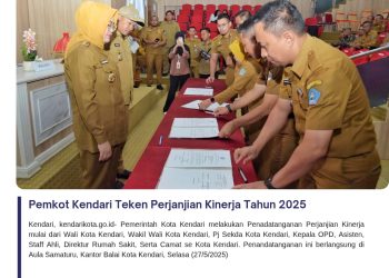 Pemkot Kendari Teken Perjanjian Kinerja Tahun 2025