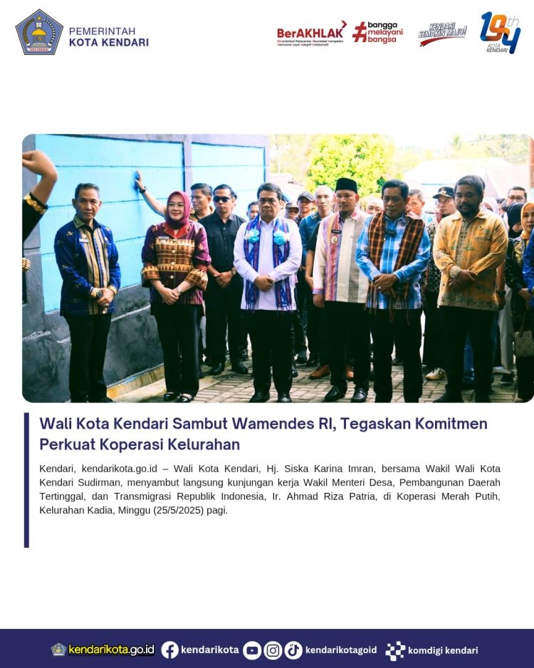 Wali Kota Kendari Sambut Wamendes RI, Tegaskan Komitmen Perkuat Koperasi Kelurahan