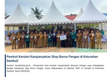 Pemkot Kendari Kampanyekan Stop Boros Pangan di Kelurahan Sambuli