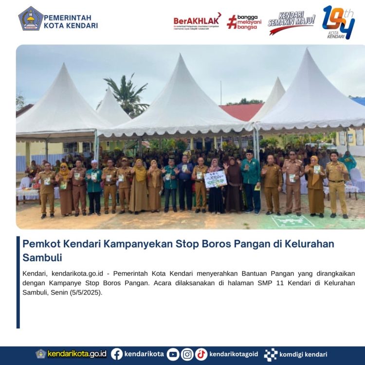Pemkot Kendari Kampanyekan Stop Boros Pangan di Kelurahan Sambuli