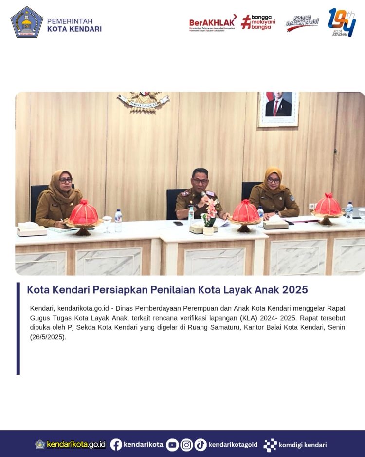 Kota Kendari Persiapkan Penilaian Kota Layak Anak 2025