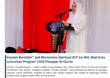Kendari Berdzikir” Jadi Momentum Spiritual HUT ke-194, Wali Kota Luncurkan Program 1.000 Pengajar Al-Qur’an