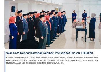 Wali Kota Kendari Rombak Kabinet, 25 Pejabat Eselon II Dilantik