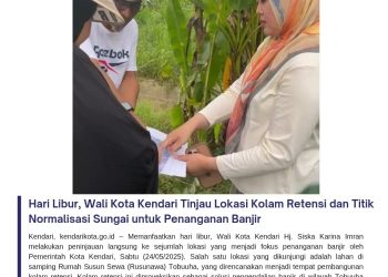 Hari Libur, Wali Kota Kendari Tinjau Lokasi Kolam Retensi dan Titik Normalisasi Sungai untuk Penanganan Banjir