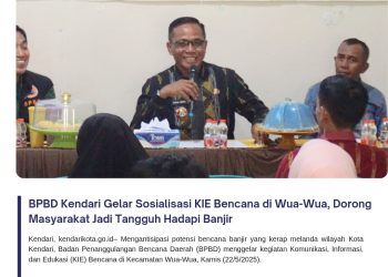 BPBD Kendari Gelar Sosialisasi KIE Bencana di Wua-Wua, Dorong Masyarakat Jadi Tangguh Hadapi Banjir