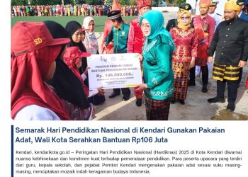 Semarak Hari Pendidikan Nasional di Kendari Gunakan Pakaian Adat, Wali Kota Serahkan Bantuan Rp106 Juta