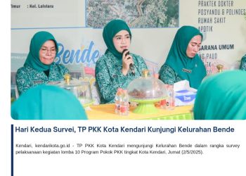 Hari Kedua Survei, TP PKK Kota Kendari Kunjungi Kelurahan Bende