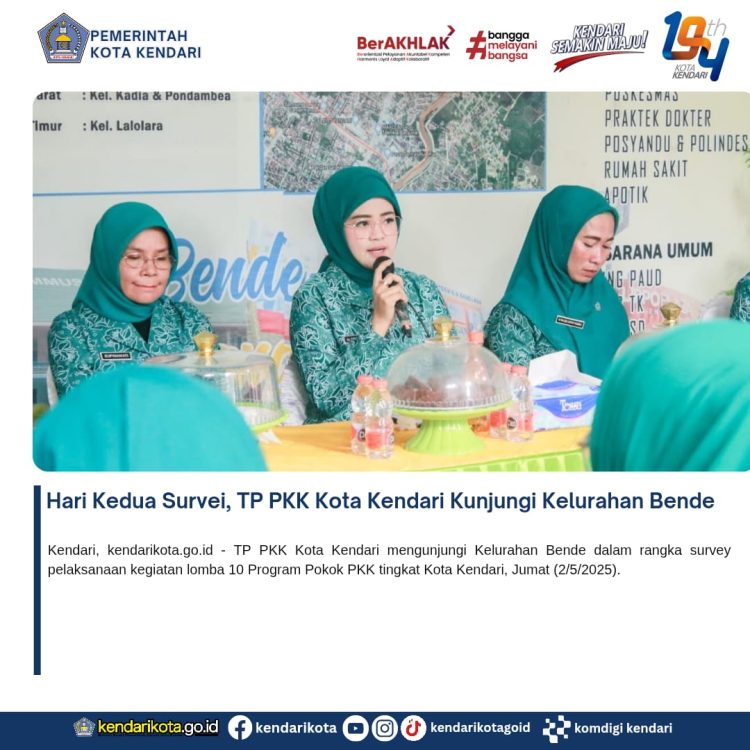 Hari Kedua Survei, TP PKK Kota Kendari Kunjungi Kelurahan Bende