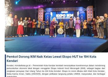 Pemkot Dorong IKM Naik Kelas Lewat Ekspo HUT ke 194 Kota Kendari