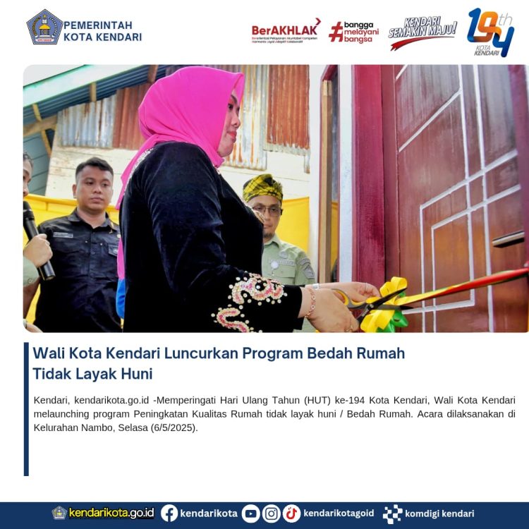 Wali Kota Kendari Luncurkan Program Bedah Rumah Tidak Layak Huni