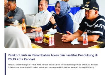 Pemkot Usulkan Penambahan Alkes dan Fasilitas Pendukung di RSUD Kota Kendari