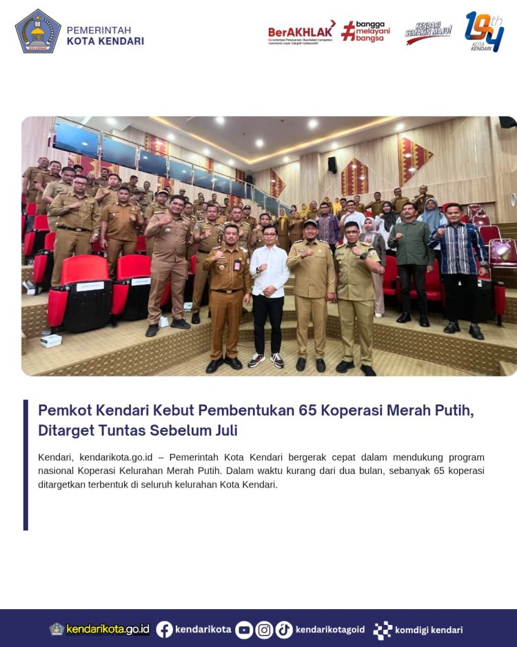 Pemkot Kendari Kebut Pembentukan 65 Koperasi Merah Putih, Ditarget Tuntas Sebelum Juli
