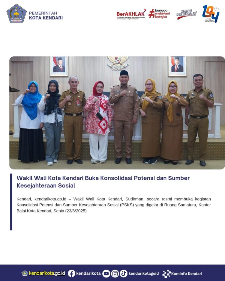 Wakil Wali Kota Kendari Buka Konsolidasi Potensi dan Sumber Kesejahteraan Sosial