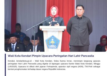 Wali Kota Kendari Pimpin Upacara Peringatan Hari Lahir Pancasila