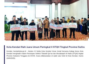 Kota Kendari Raih Juara Umum Peringkat II STQH Tingkat Provinsi Sultra