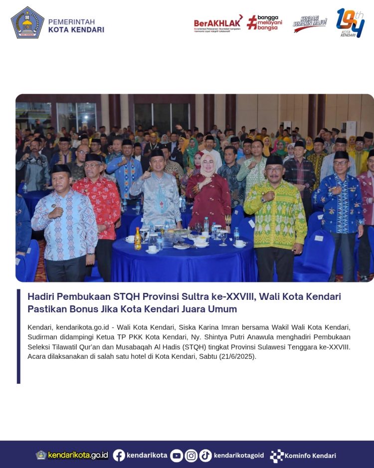 Hadiri Pembukaan STQH Provinsi Sultra ke-XXVIII, Wali Kota Kendari Pastikan Bonus Jika Kota Kendari Juara Umum