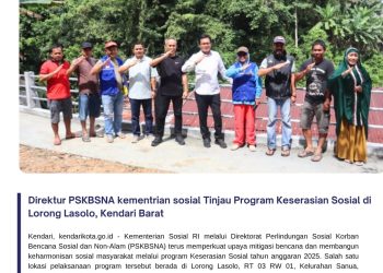 Direktur PSKBSNA kementrian sosial Tinjau Program Keserasian Sosial di Lorong Lasolo, Kendari Barat