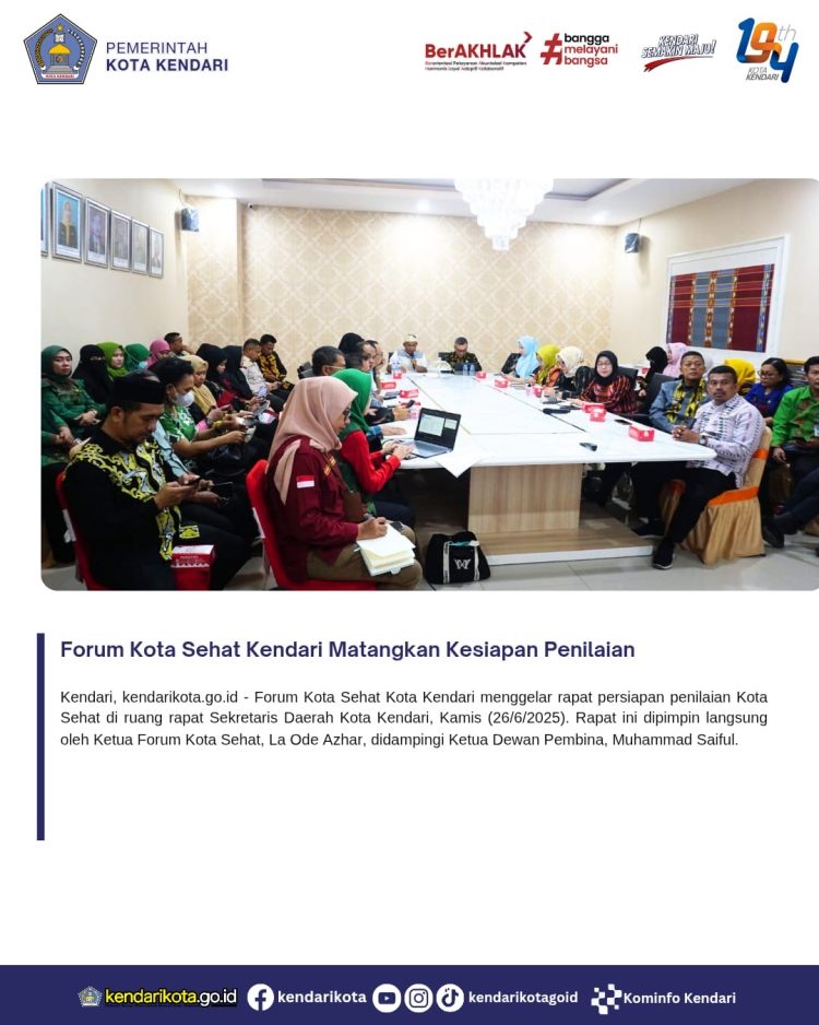 Forum Kota Sehat Kendari Matangkan Kesiapan Penilaian
