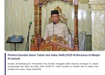 Pemkot Kendari Gelar Takbir Idul Adha 1446/2025 M Bersama di Masjid Al-Jariyah