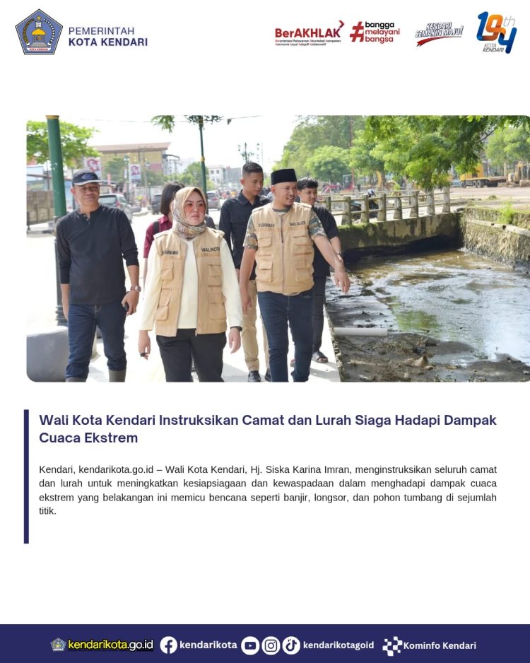 Wali Kota Kendari Instruksikan Camat dan Lurah Siaga Hadapi Dampak Cuaca Ekstrem