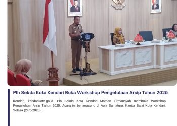 Plh Sekda Kota Kendari Buka Workshop Pengelolaan Arsip Tahun 2025